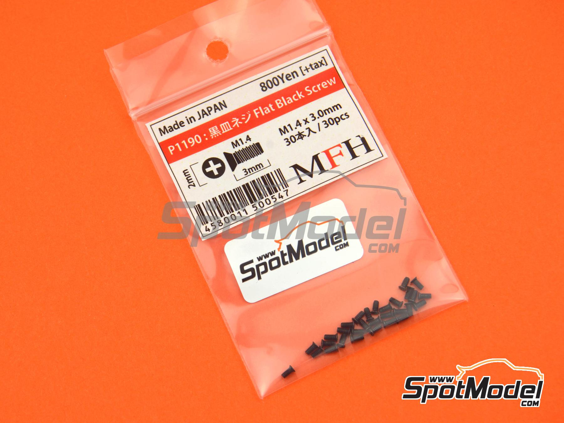 Model Factory Hiro P1190 Fasteners Flat Black Micro Screw 30 Units